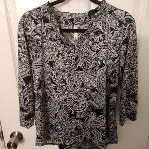Professional Paisley Blouse - 3/4 Length Sleeves
